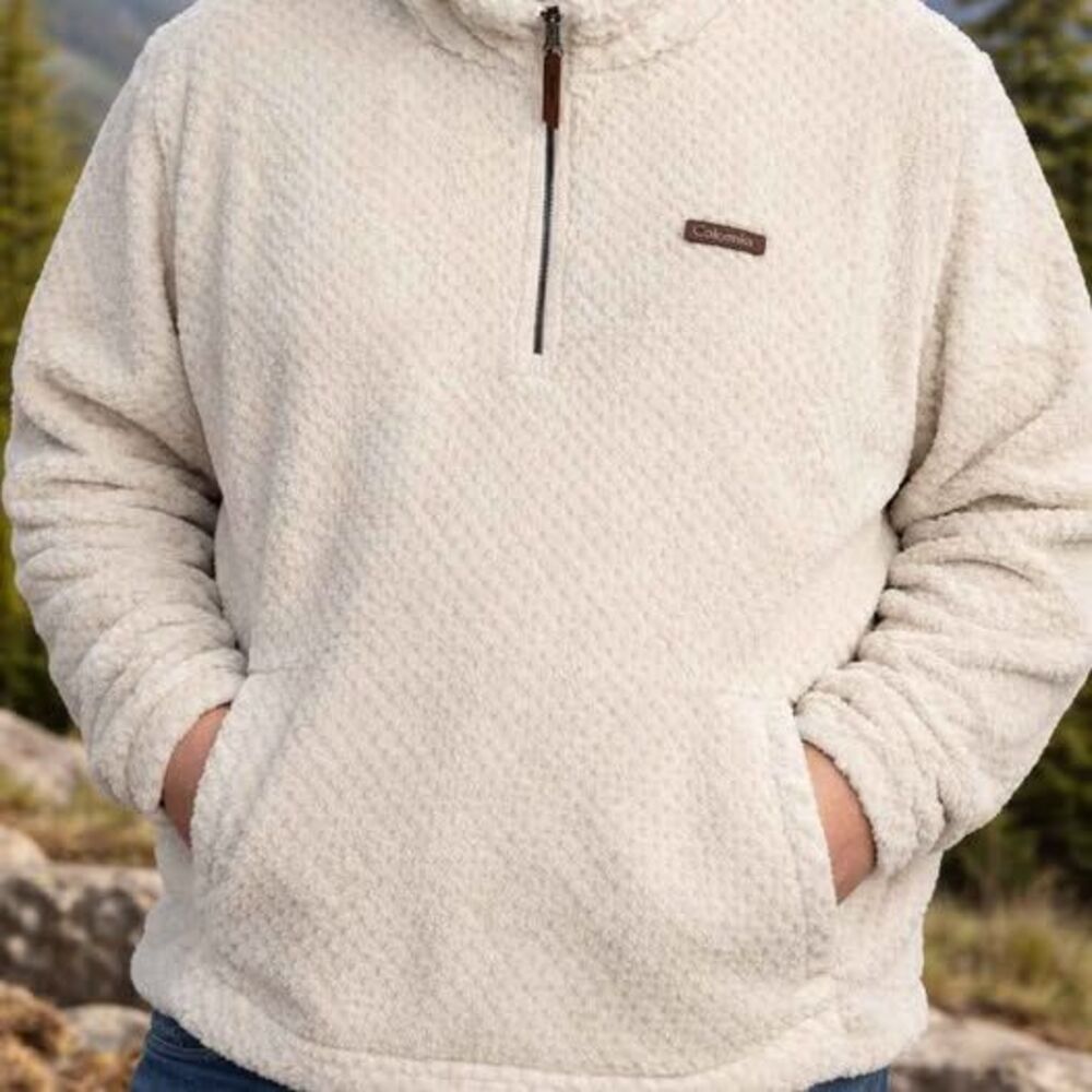 Columbia Sherpa Fleece Pullover 3X Cream 1/2 Zip Mens Jacket